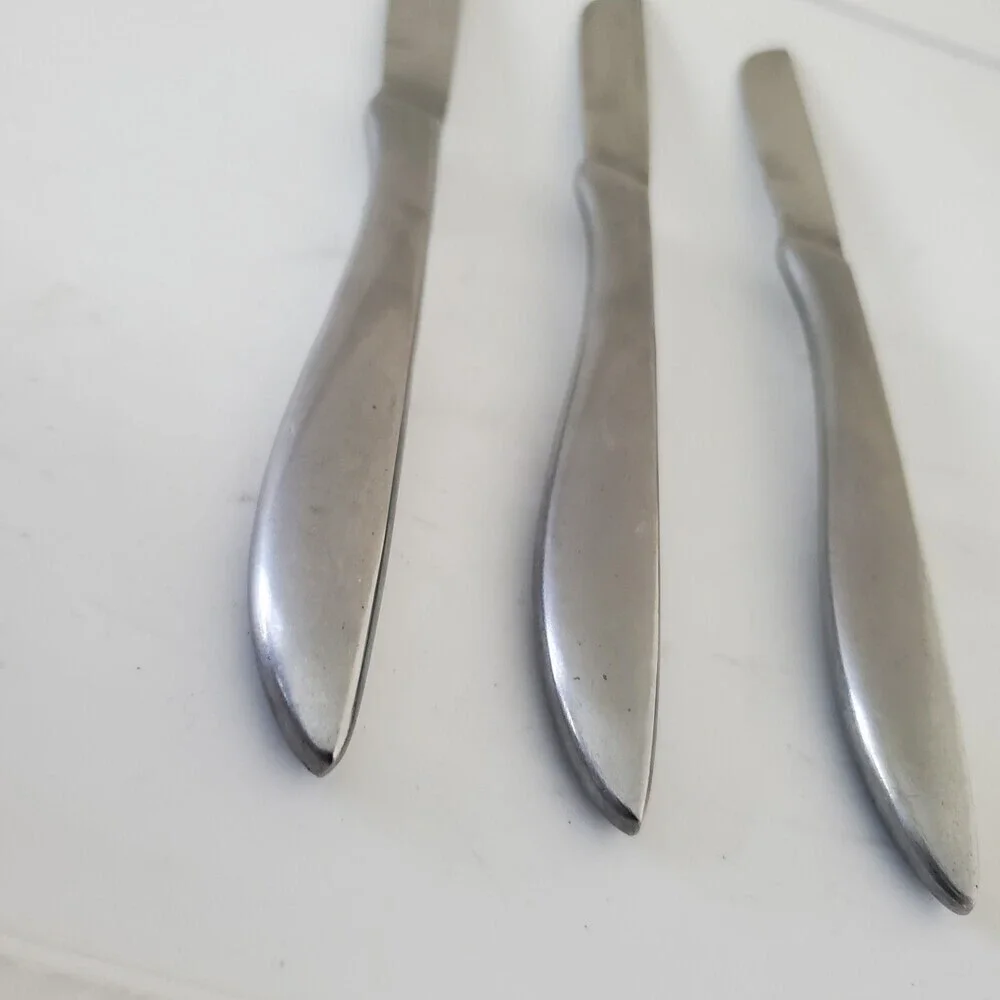 Vintage Stainless Steel Steak Knives Set of 3 Serrated Made in Japan Flatware